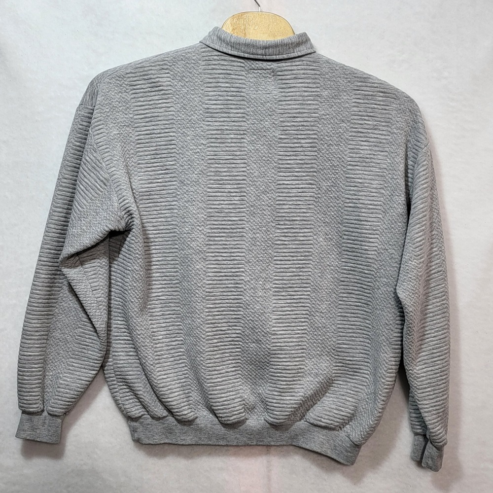 LD-Sport International Mens‎ 2XLT Textured Ribbed Long Sleeve Polo Sweatshirt - Picture 5 of 9